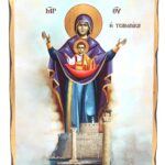 Παναγία η Τσαμπίκα σε ξύλο τεχνητής Παλαίωσης