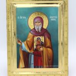 Άγιος Αντώνιος σε σκαφτό ξύλο με όψη Στιλβωτού