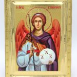 Αρχάγγελος Γαβριήλ σε σκαφτό ξύλο με όψη Στιλβωτού