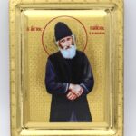 Άγιος Παΐσιος ο Αγιορείτης σε σκαφτό ξύλο με όψη Στιλβωτού