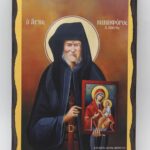 Άγιος Νικηφόρος ο Λεπρός σε ξύλο τεχνητής Παλαίωσης