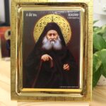 Άγιος Ιωσήφ ο Ηχυχαστής σε σκαφτό ξύλο με όψη Στιλβωτού