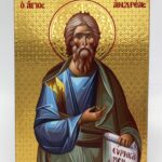 Άγιος Ανδρέας σε Ίσιο ξύλο με όψη Στιλβωτού