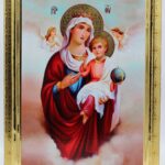 Παναγία Αναγεννησιακή σε σκαφτό ξύλο με όψη Στιλβωτού