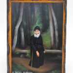 Άγιος Παΐσιος ο Αγιορείτης 2 σε ξύλο τεχνητής Παλαίωσης