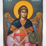 Αρχάγγελος Μιχαήλ σε ξύλο τεχνητής Παλαίωσης